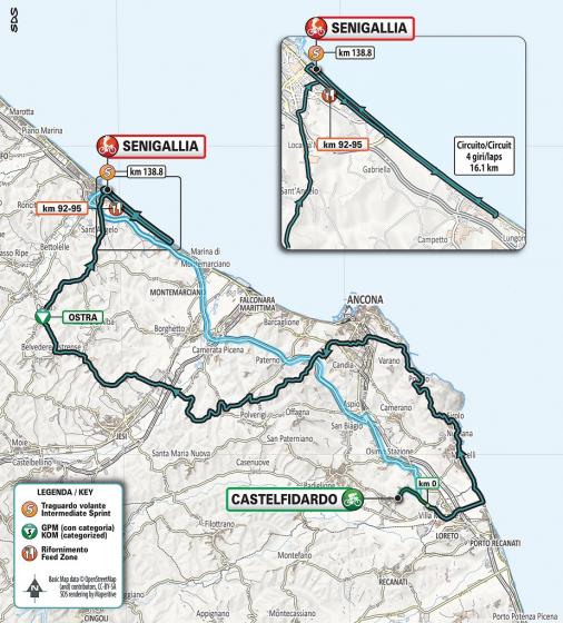 Streckenverlauf Tirreno - Adriatico 2020 - Etappe 6