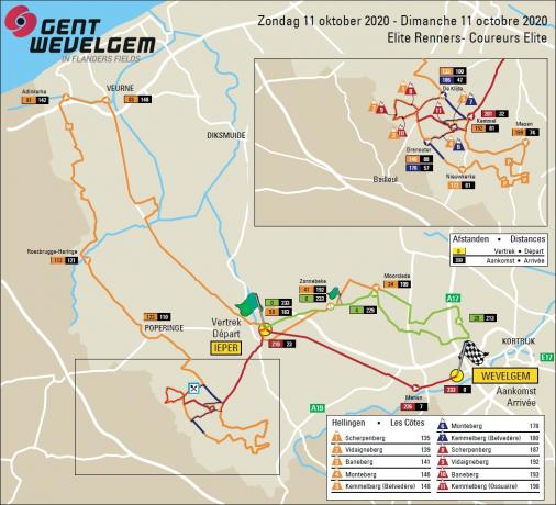 Streckenverlauf Gent - Wevelgem 2020 (Männer Elite)