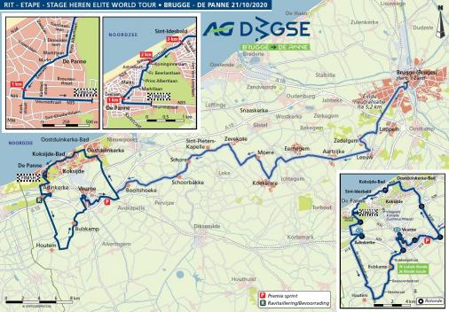 Streckenverlauf Driedaagse Brugge - De Panne 2020 (Männer)