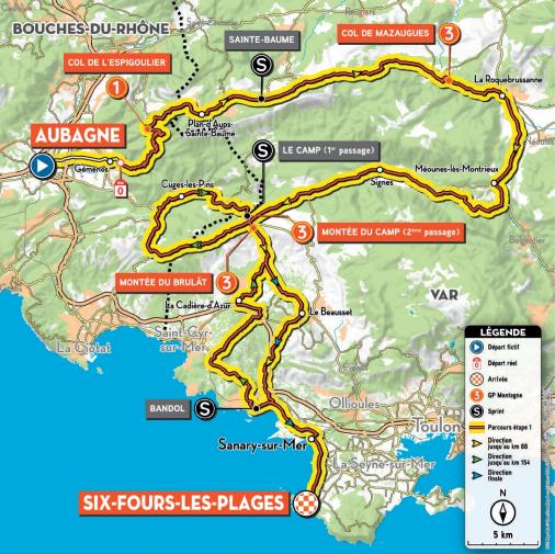 Streckenverlauf Tour de la Provence 2021 - Etappe 1