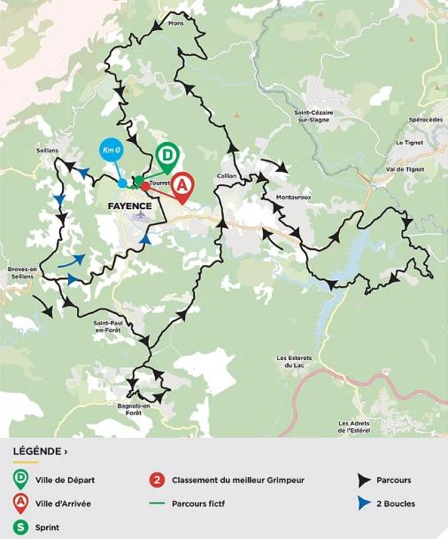 Streckenverlauf Tour des Alpes Maritimes et du Var 2021 - Etappe 2