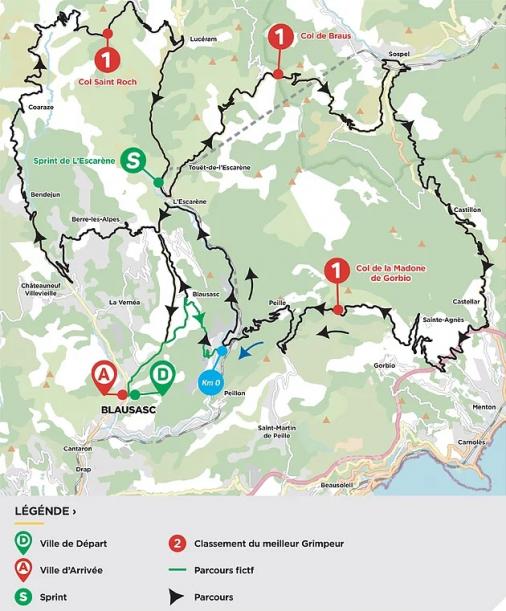 Streckenverlauf Tour des Alpes Maritimes et du Var 2021 - Etappe 3