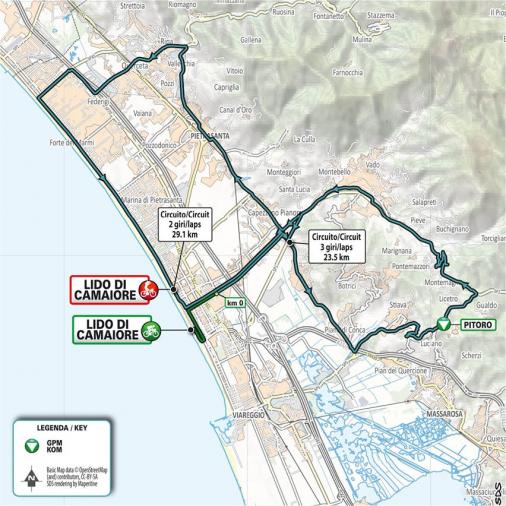 Streckenverlauf Tirreno - Adriatico 2021 - Etappe 1
