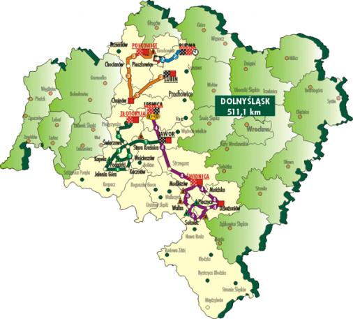 Streckenverlauf Szlakiem Grodw Piastowskich 2007