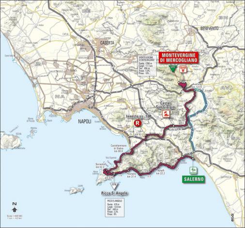 Streckenkarte Giro d'Italia 2007 - Etappe 4