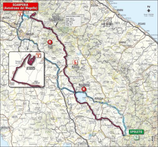 Streckenkarte Giro d\'Italia 2007 - Etappe 7