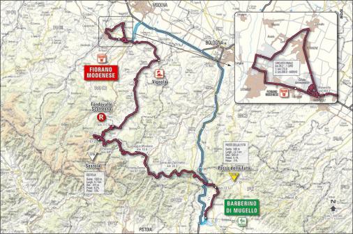 Streckenkarte Giro d\'Italia 2007 - Etappe 8