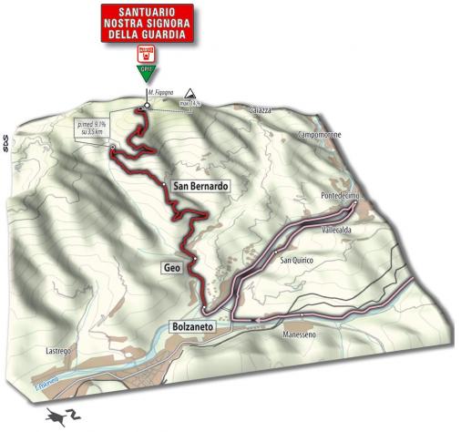 3D-Ansicht Giro d'Italia 2007 - SANT. NOSTRA SIGNORA DELLA GUARDIA