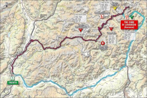 Streckenkarte Giro d\'Italia 2007 - Etappe 15