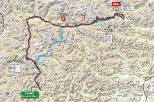 Streckenkarte Giro d\'Italia 2007 - Etappe 16