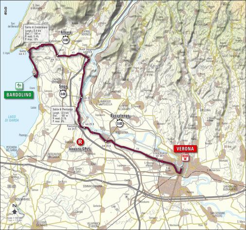 Streckenkarte Giro d\'Italia 2007 - Etappe 20