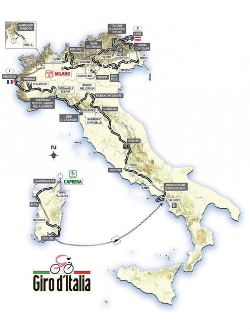 Giro d Italia Streckenplan 2007