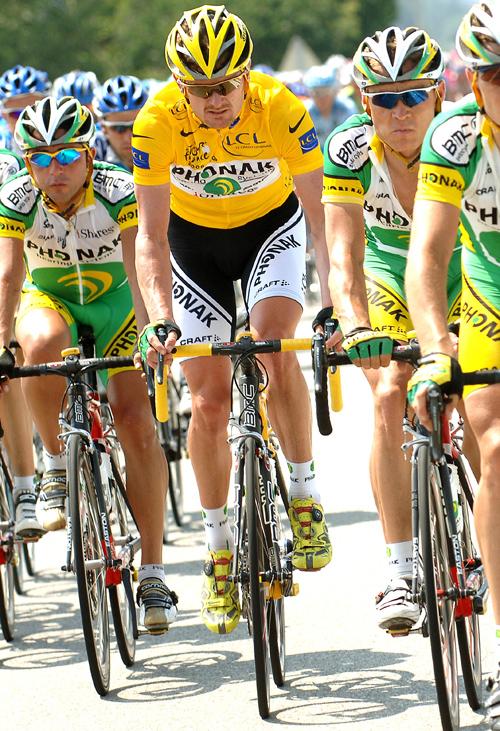 Floyd Landis auf der Fahrt zum Tour-Sieg 2007