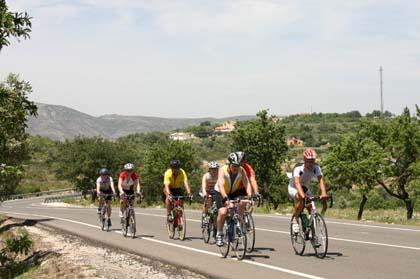 Die Fitnessgruppe von Marc in flotter Fahrt Richtung Kste der Costa Blanca