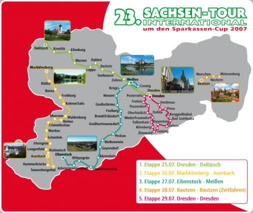 Streckenverlauf Sachsen-Tour International 2007