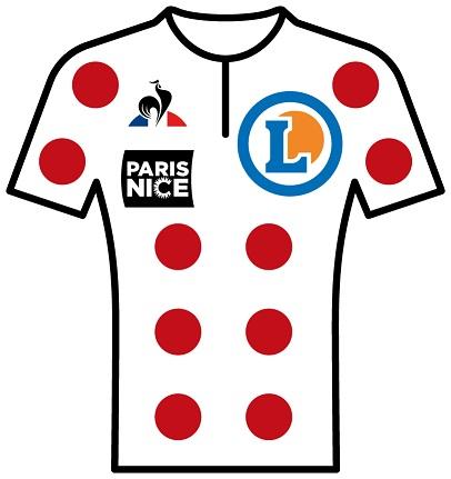 Reglement Paris - Nice 2021 - Weies Trikot mit roten Punkten (Bergwertung)