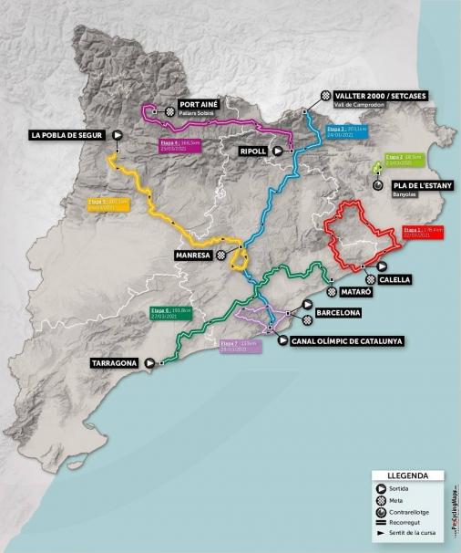 Streckenverlauf Volta Ciclista a Catalunya 2021