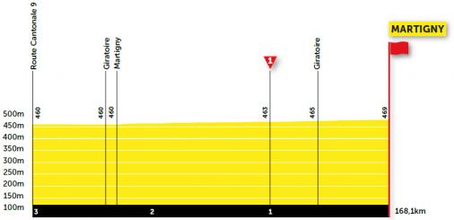Höhenprofil Tour de Romandie 2021 - Etappe 1, letzte 3 km
