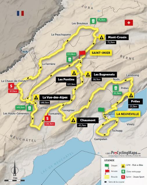 Streckenverlauf Tour de Romandie 2021 - Etappe 2