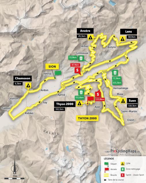 Streckenverlauf Tour de Romandie 2021 - Etappe 4