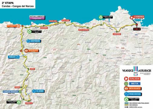 Streckenverlauf Vuelta Asturias Julio Alvarez Mendo 2021 - Etappe 2