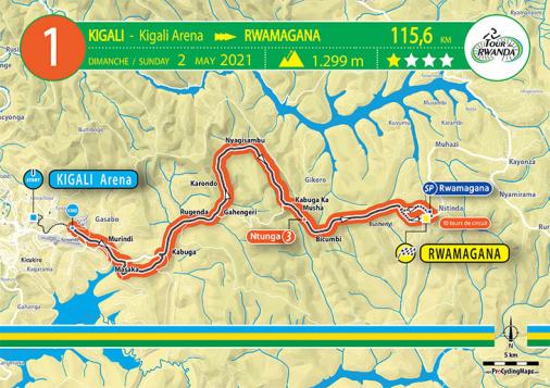 Streckenverlauf Tour du Rwanda 2021 - Etappe 1