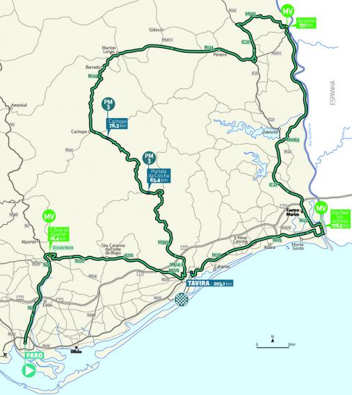 Streckenverlauf Volta ao Algarve em Bicicleta 2021 - Etappe 3
