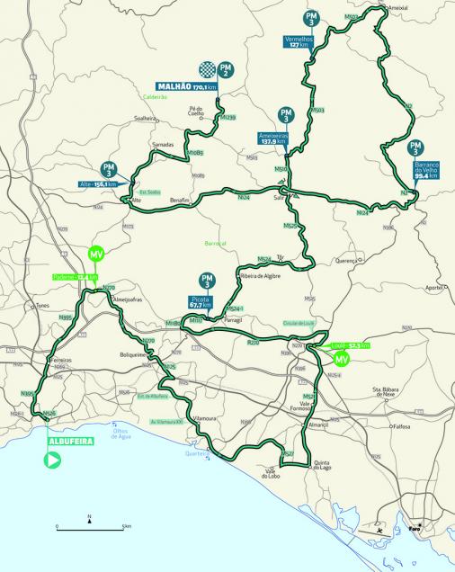 Streckenverlauf Volta ao Algarve em Bicicleta 2021 - Etappe 5