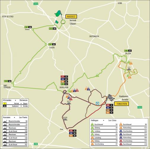 Streckenverlauf Ronde van Limburg 2021
