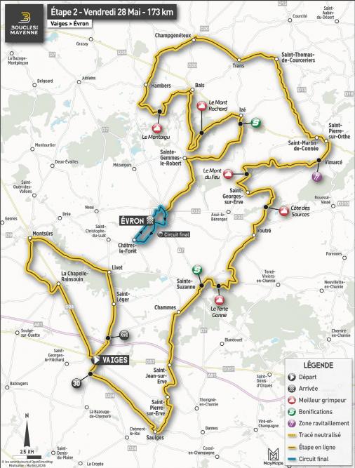 Streckenverlauf Boucles de la Mayenne 2021 - Etappe 2