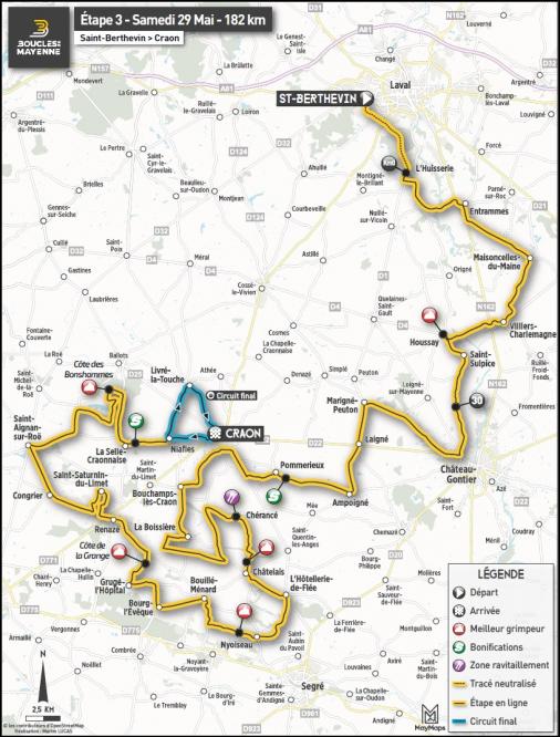 Streckenverlauf Boucles de la Mayenne 2021 - Etappe 3