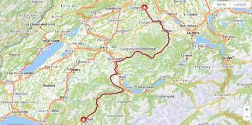 Streckenverlauf Tour de Suisse 2021 - Etappe 4