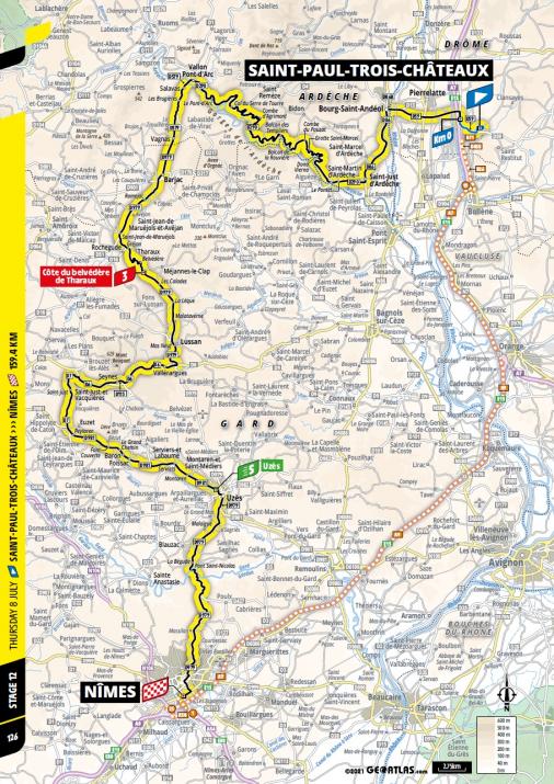 Streckenverlauf Tour de France 2021 - Etappe 12