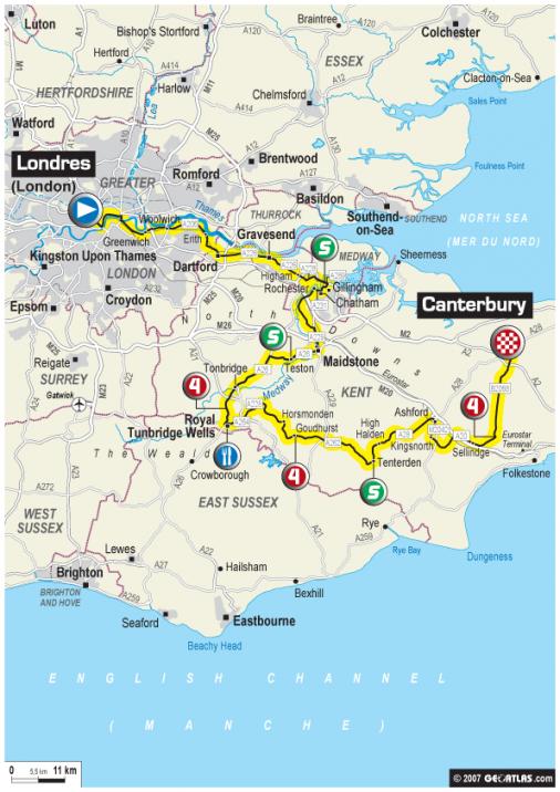 Streckenverlauf Tour de France 2007 - Etappe 1