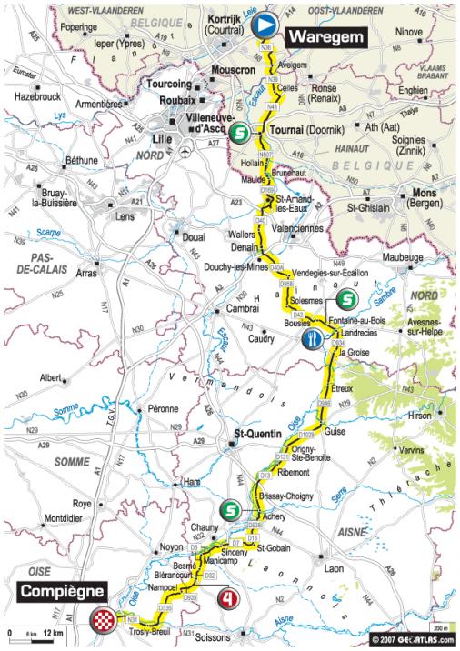 Streckenverlauf Tour de France 2007 - Etappe 3