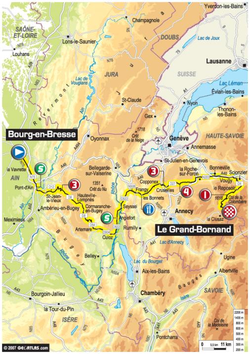 Streckenverlauf Tour de France 2007 - Etappe 7