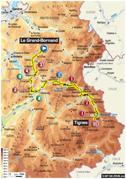 Streckenverlauf Tour de France 2007 - Etappe 8