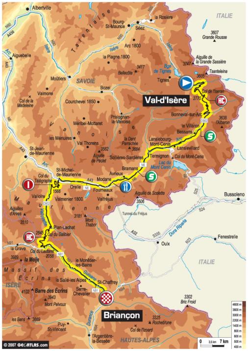Streckenverlauf Tour de France 2007 - Etappe 9