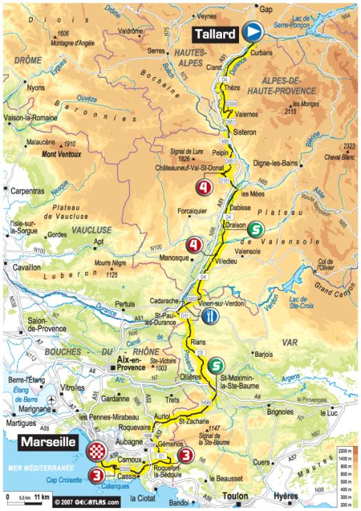 Streckenverlauf Tour de France 2007 - Etappe 10