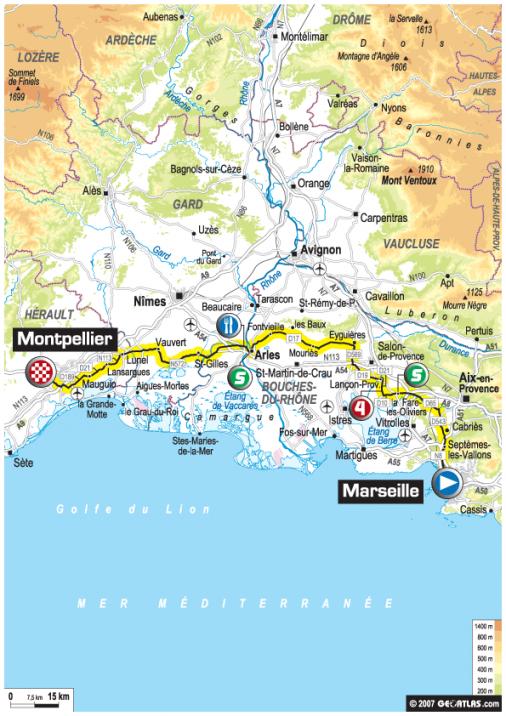 Streckenverlauf Tour de France 2007 - Etappe 11