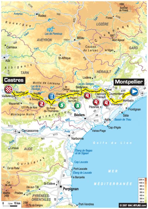 Streckenverlauf Tour de France 2007 - Etappe 12