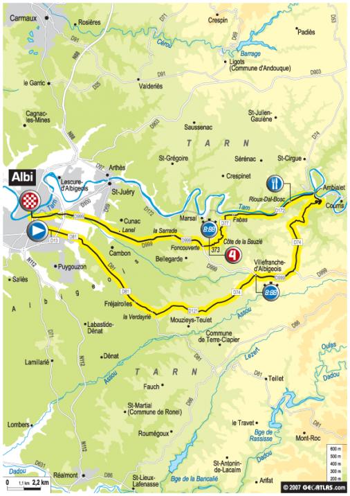 Streckenverlauf Tour de France 2007 - Etappe 13