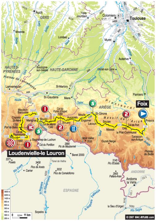 Streckenverlauf Tour de France 2007 - Etappe 15