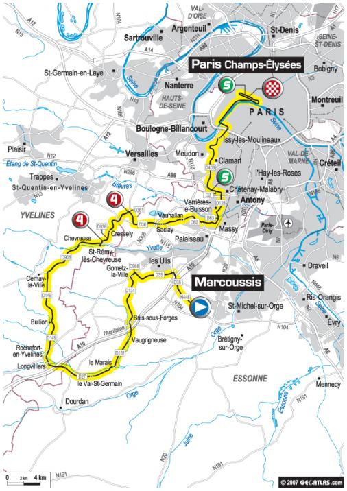 Streckenverlauf Tour de France 2007 - Etappe 20