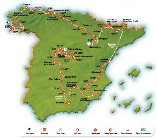 Streckenverlauf Vuelta a España 2007