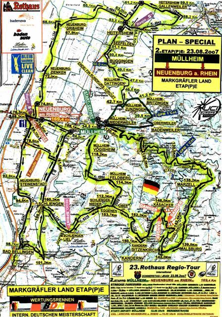 Streckenverlauf Rothaus Regio-Tour International 2007 - Etappe 2