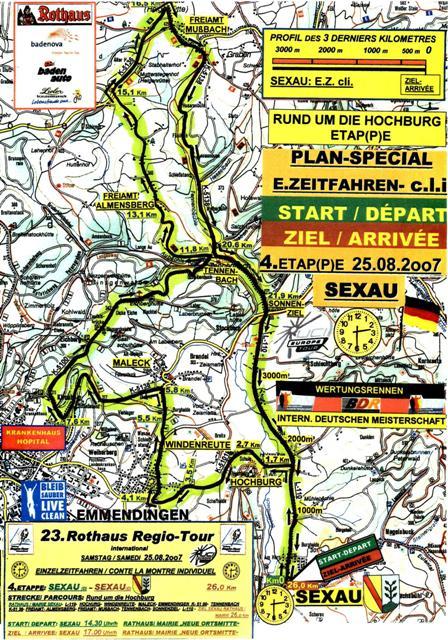 Streckenverlauf Rothaus Regio-Tour International 2007 - Etappe 4