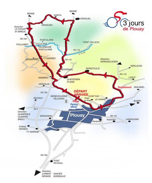 Streckenverlauf GP Ouest France - Plouay 2007