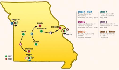 Streckenverlauf Tour of Missouri 2007