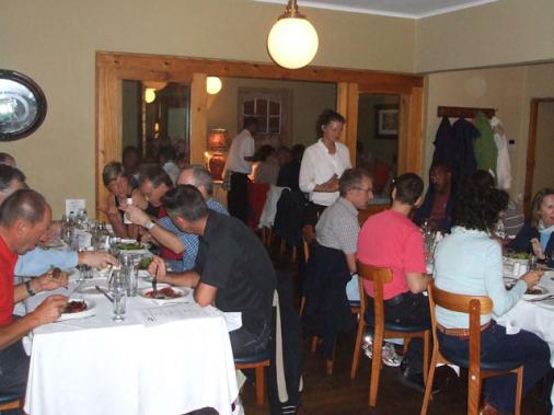Abendessen im Restaurant Burgundys in Hermanus